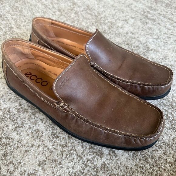 Ecco Leather Men’s Brown Loafers 43=9-9.5 - Picture 1 of 8